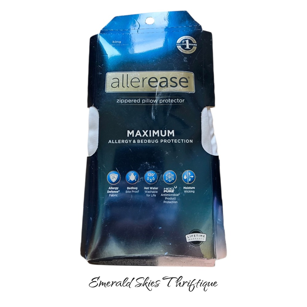 AllerEase King Size Maximum Allergy Bedbug Protection Zippered Pillow Protector